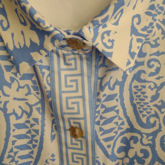 PATTY KIM Women's Blue/White Blouse - Size Large - Picture 3 of 8